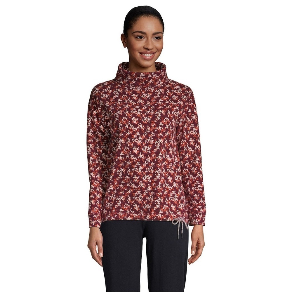 Women's Lands' End Long Sleeve Funnelneck Waffle Top size S (v)